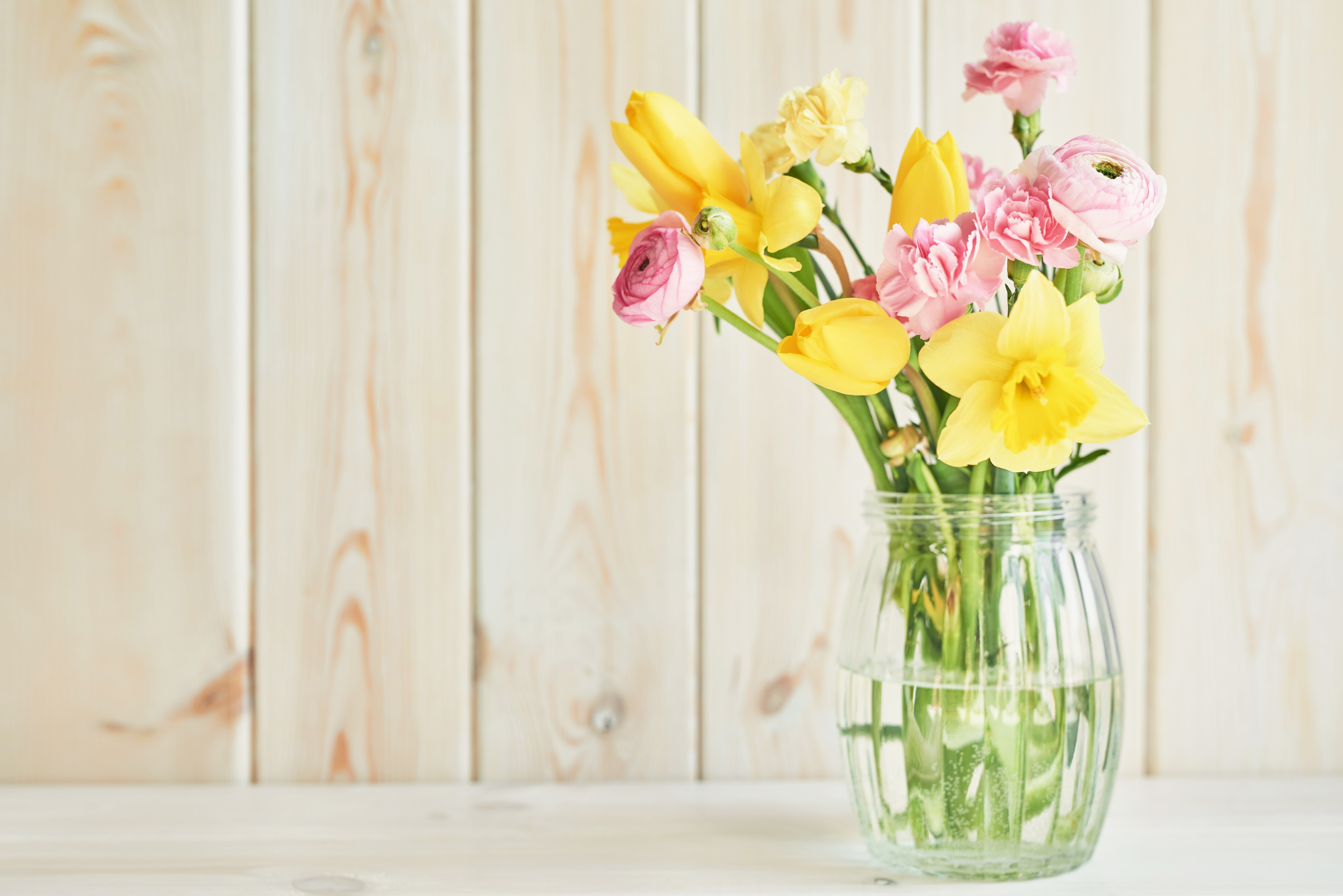 Как сохранить дольше свежие тюльпаны в вазе. Фрезия нарциссы. Цветы в вазе. Весенний букет. Нежные весенние цветы.