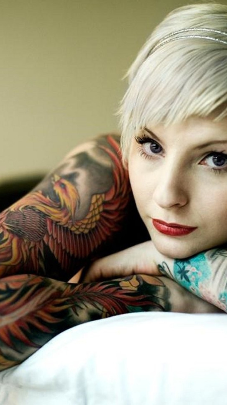 Download Wallpaper Girl Hair Tattoo Blonde Tattoo Hair Bed Short Section Girls In 9840