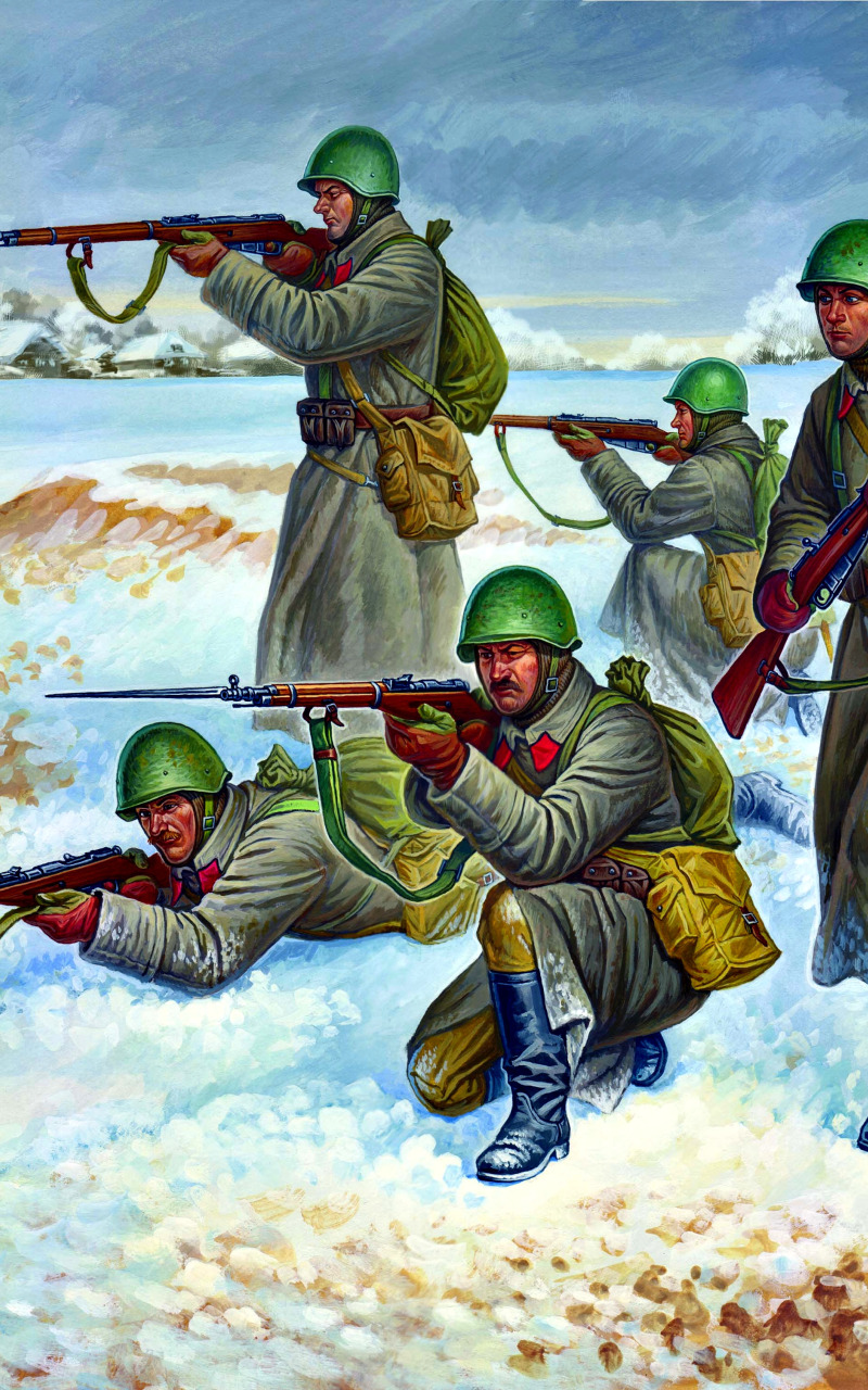 Download wallpaper Winter, Soldiers, USSR, Mosin Rifle, The Red Army ...