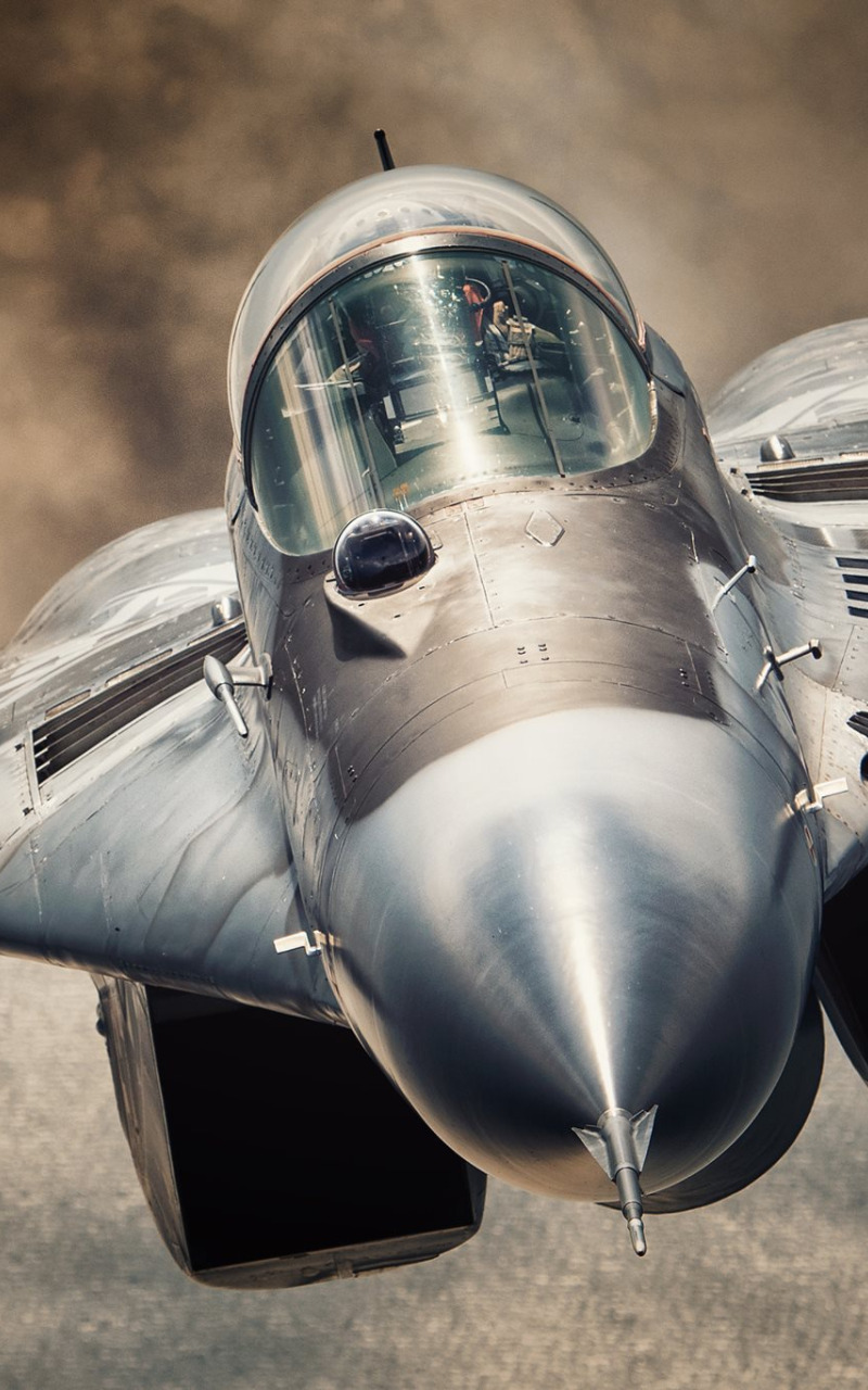 Download wallpaper Sea, Fighter, Lantern, Helmet, The MiG-29, Pilot ...