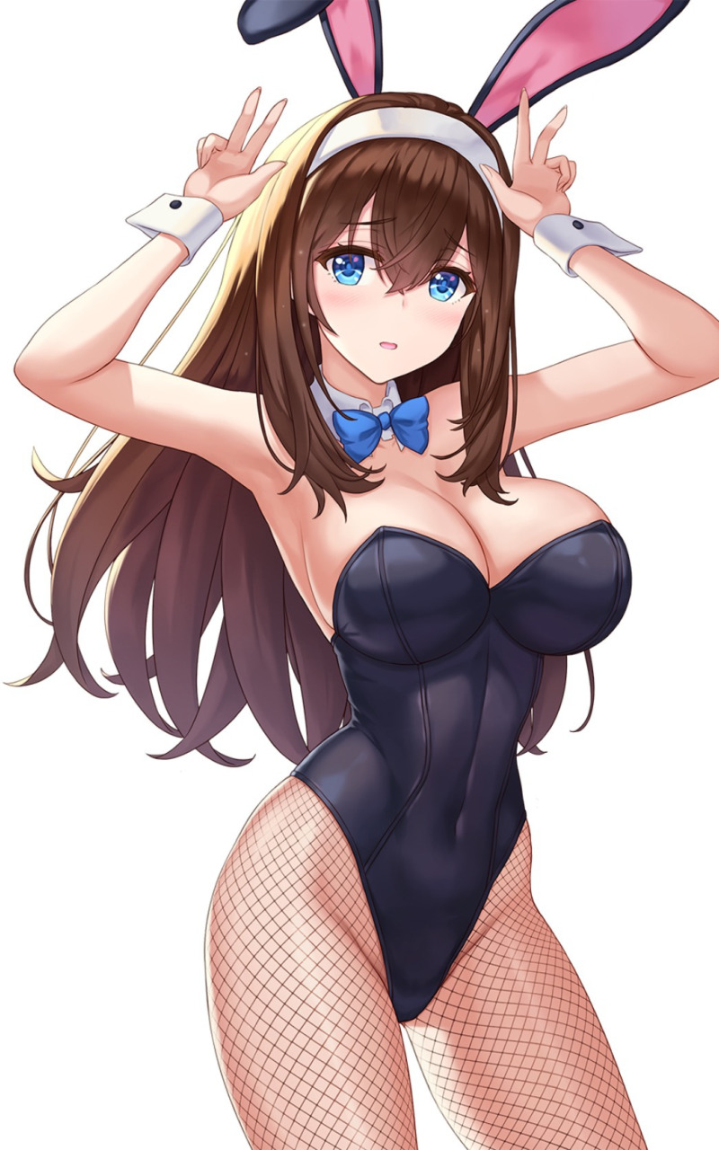 Download wallpaper girl, sexy, Anime, rabbit, bunny, suit, busty, tight,  section seinen in resolution 800x1280