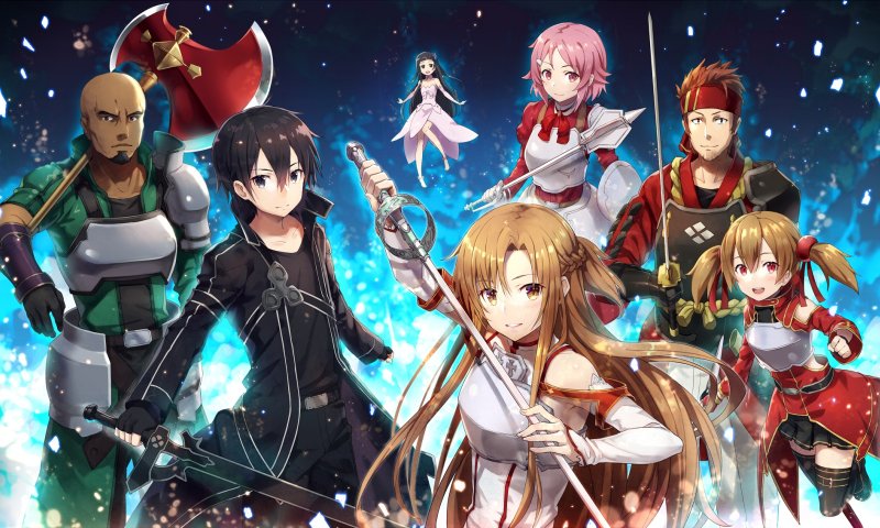 Download wallpaper girl, guy, characters, Sword Ard Online, section ...