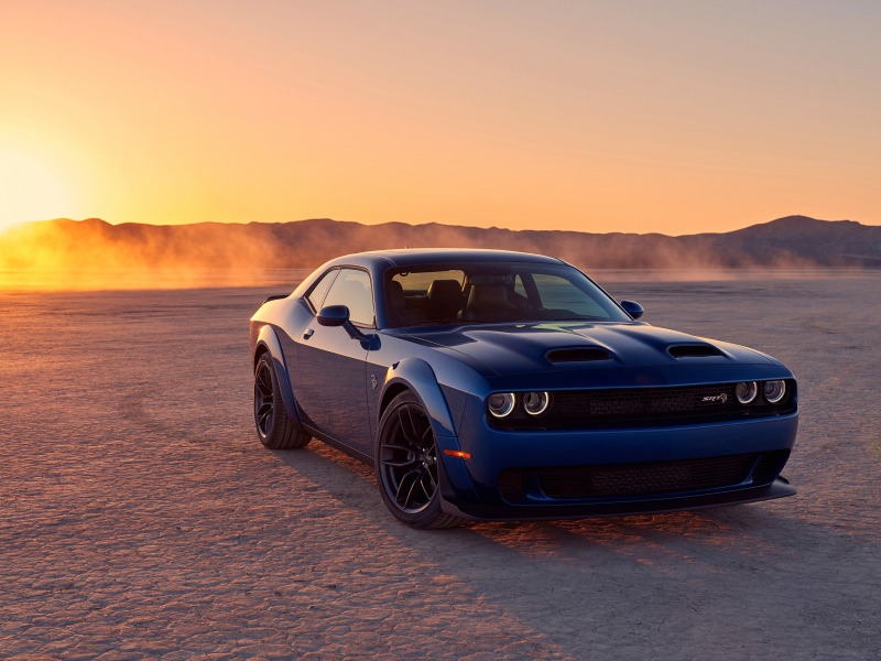 Download wallpaper sunset, Dodge, Challenger, Hellcat, SRT, Widebody ...