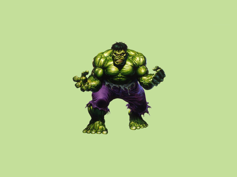 Download wallpaper monster, minimalism, green, Hulk, Hulk, comic ...