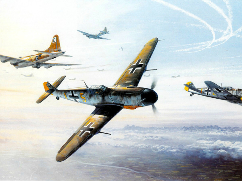 Download wallpaper ART, painting, aviation, WW2, WAR, bf 190, section ...