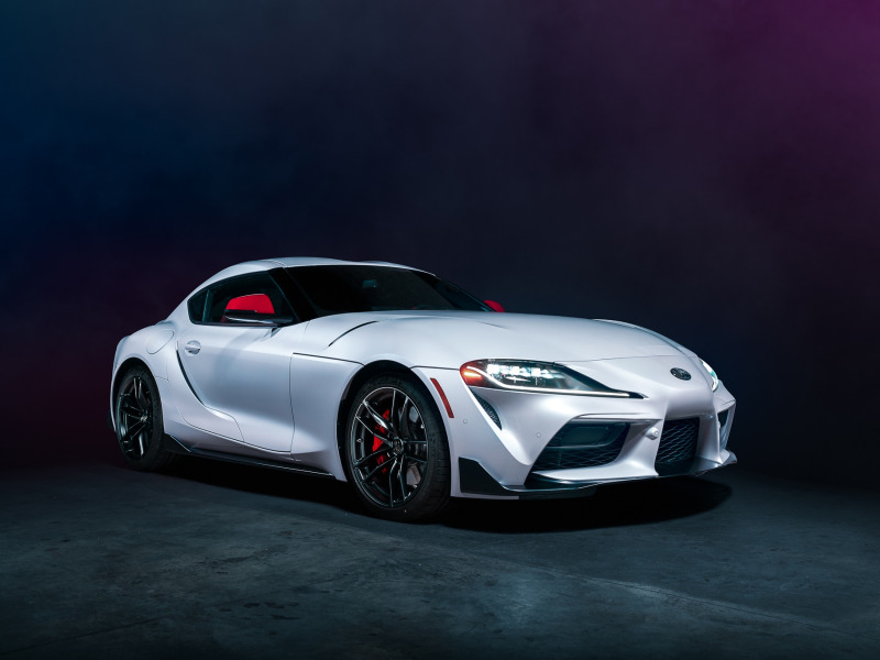 Download wallpaper background, white, front view, Toyota Supra, section ...