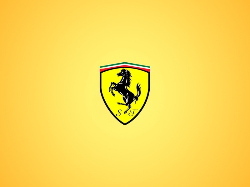 Download wallpaper yellow, logo, Ferrari, Ferrari, fon, grebes, section ...