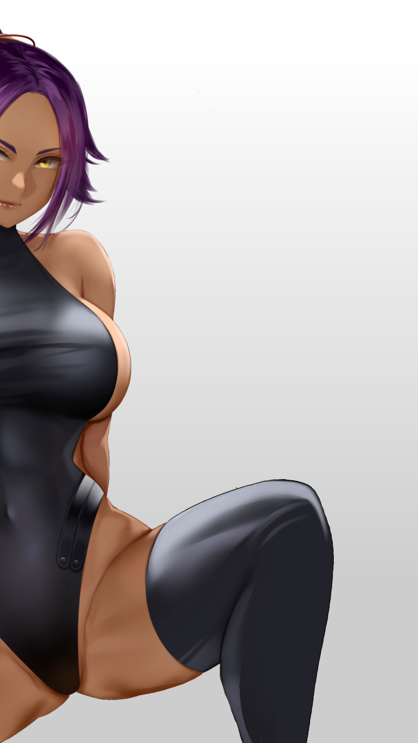 Download wallpaper girl, hot, sexy, bleach, boobs, anime, pretty, breasts,  section seinen in resolution 824x1464