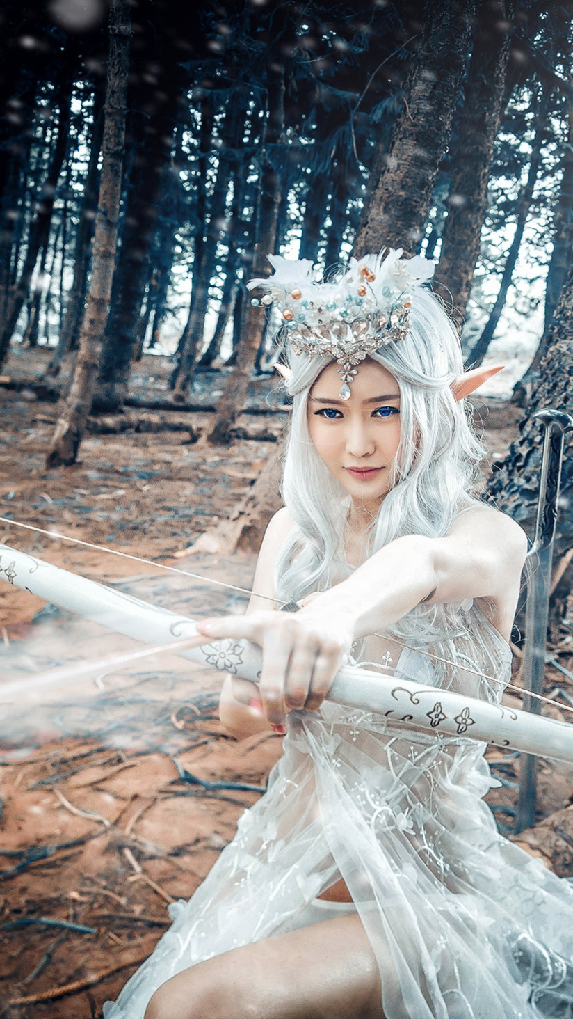 Download wallpaper forest girl style bow image Asian elf