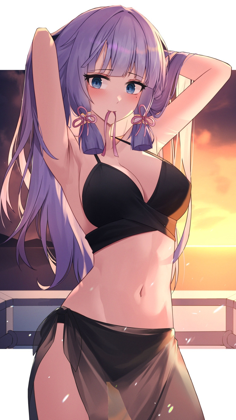 Download wallpaper kawaii, girl, sexy, twilight, sunset, anime, babe, cute,  section seinen in resolution 824x1464