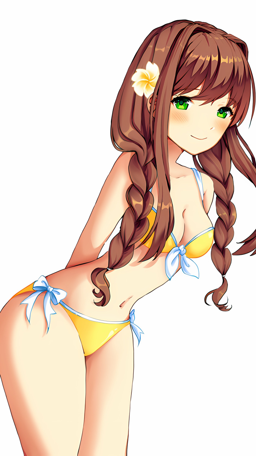 Download wallpaper girl, sexy, cleavage, green eyes, long hair, brown hair,  boobs, anime, section seinen in resolution 824x1464