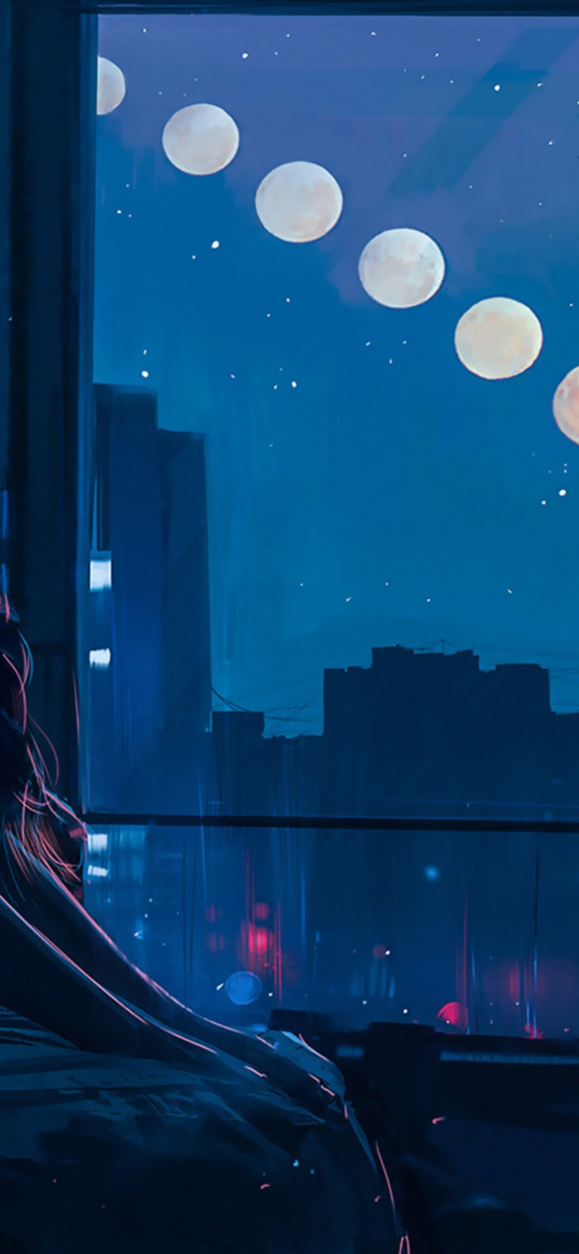 Download Wallpaper Girl Night Figure The Moon Windows Alena Aenam The By Alena Aenami