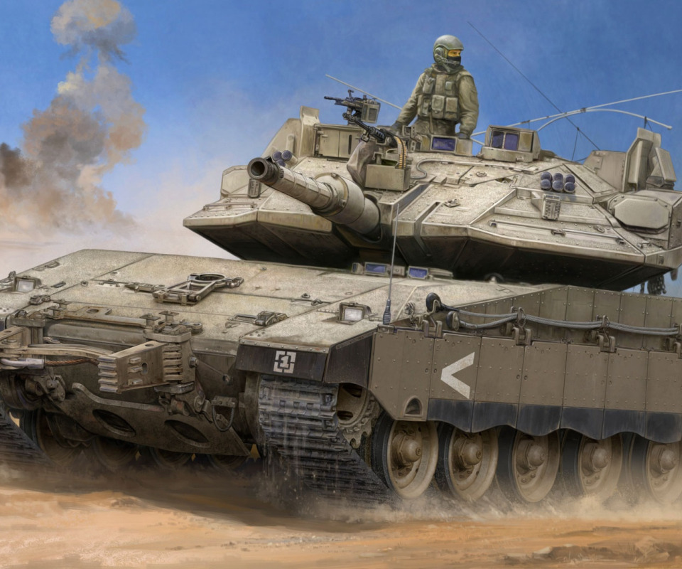 Download wallpaper Israel, main battle tank, Vincent Wai, Merkava, IDF ...