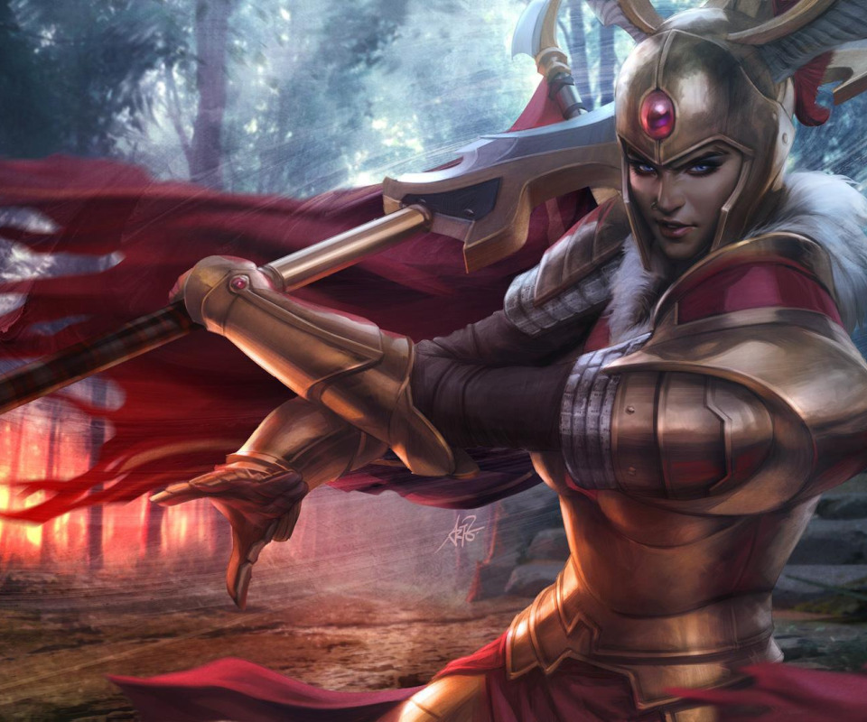 Download wallpaper girl, sword, armor, art, dota 2, legion commander ...