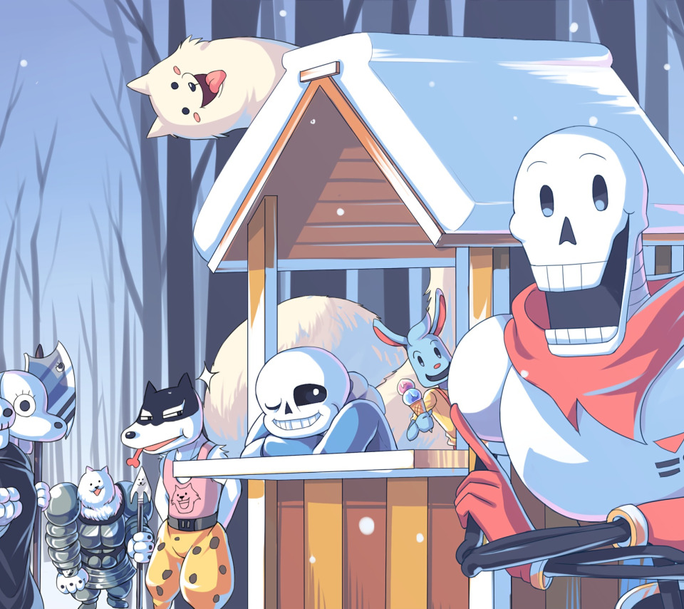 Download wallpaper winter, characters, Undertale, Undertail, section ...