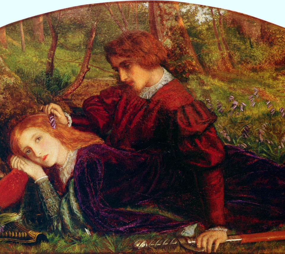 Download wallpaper 1860, Arthur Hughes, Knight Geraint and Enida ...