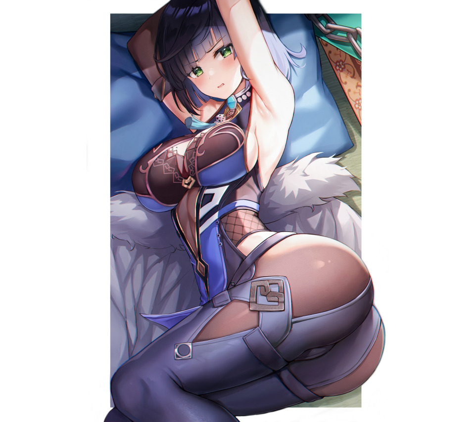 Download wallpaper girl, hot, sexy, ass, anime, pretty, butt, big boobs,  section seinen in resolution 960x854
