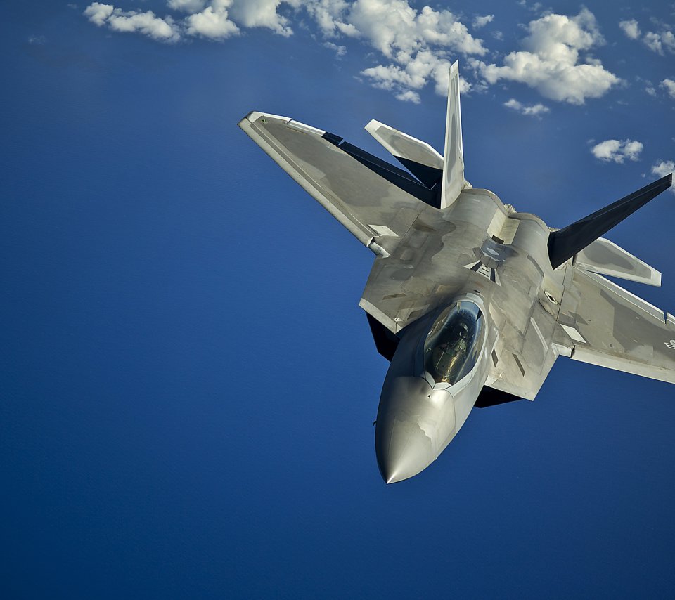 Download wallpaper sea, clouds, the ocean, F-22, Raptor, Raptor, f-22 ...