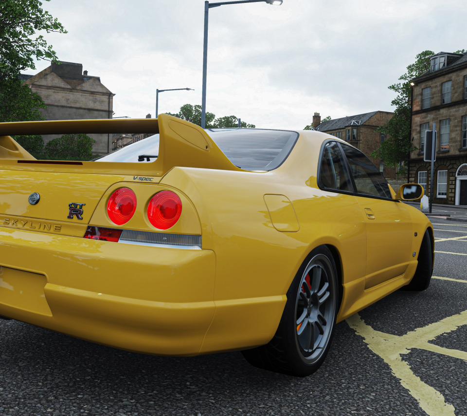 Download Wallpaper Nissan Road Yellow Nissan Skyline England Forza Nissan Gtr Forza