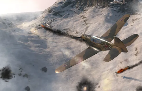 The sky, clouds, Art, War Thunder, hibikirus, p40