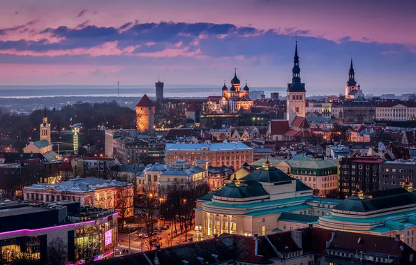 The sky, clouds, landscape, tower, home, Estonia, Tallinn, Cathedral