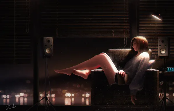 Girl, Night, Music, Girl, Art, Art, Music, Relax