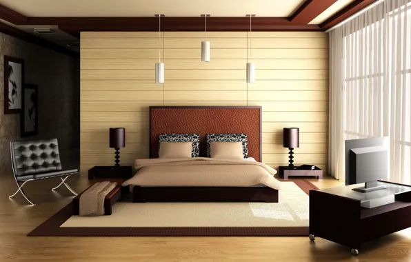 Picture design, bed, interior, bedroom