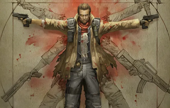 Picture weapons, Xbox 360, NeverDead, Playstation 3., The Golden ratio