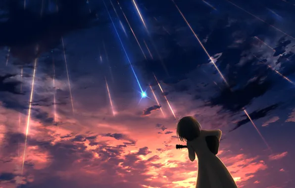 Guitar, girl, Starfall