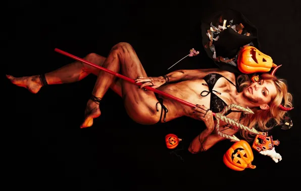 Swimsuit, Girl, Trident, halloween