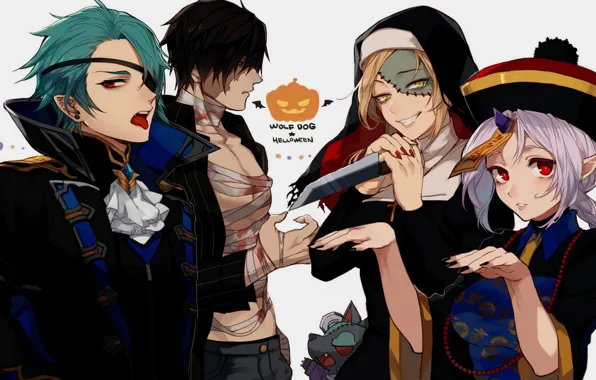 The game, anime, art, Halloween, closers