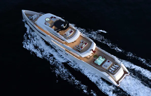 Sea, the way, yacht, concept, superyacht, RMK-5000-Explorer, Upview