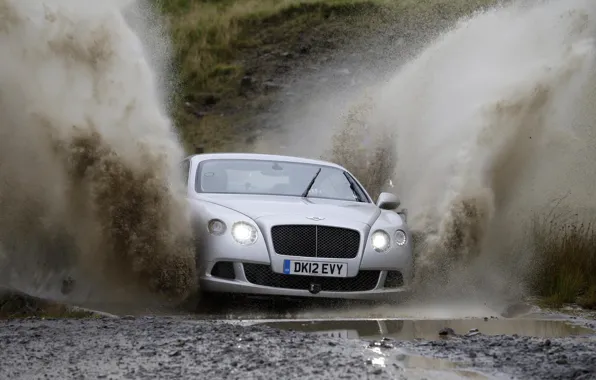 Picture squirt, Road, puddle, Dirt, Top Gear, Rally, Bentley Continental Gt Speed