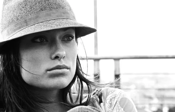 Picture girl, face, background, hat, actress, Olivia Wilde, Olivia Wilde, beauty