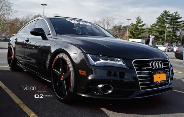 Black, With Deep Concave CV2 Wheels By D2FORGED, Audi A7