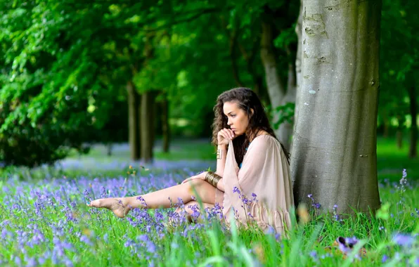 Summer, girl, nature