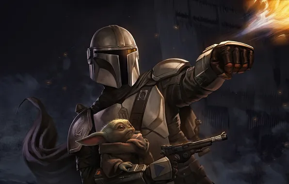 Picture baby, yoda, mandalorian