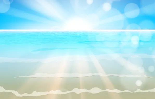 Picture sea, wave, waves, sea, the sun's rays, sun