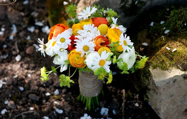 Picture MACRO, ROSES, BOUQUET, DAISY