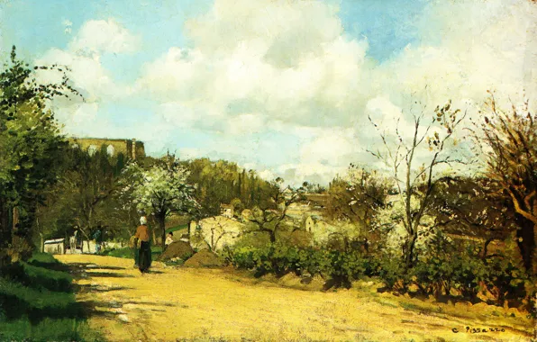 Picture road, landscape, picture, Camille Pissarro, Camille Pissarro, View Louisiana