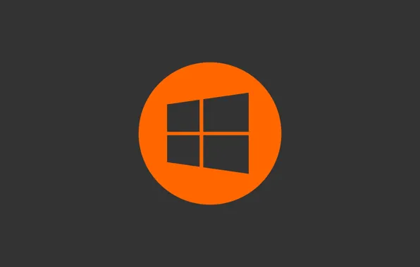 Picture orange, grey, logo, windows, minimal, start