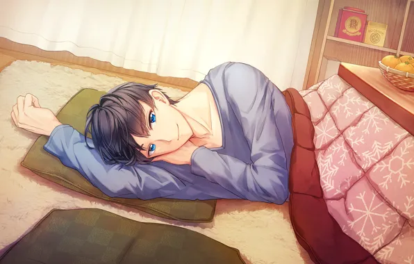 Picture look, anime, art, lies, guy