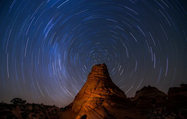 Picture space, stars, United States, Pau Hole, South Coyote Buttes of the Vermilion cliffs national monumen, …
