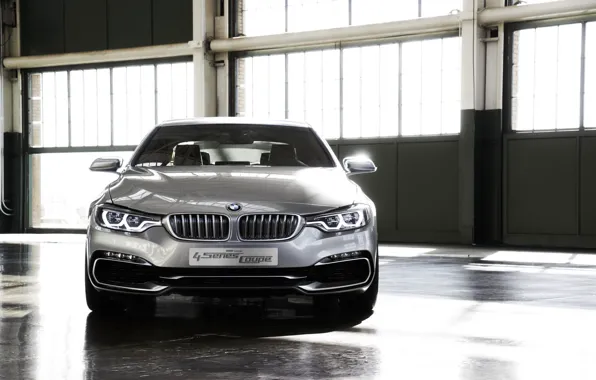 Concept, Auto, BMW, The concept, Grey, Silver, Lights, Coupe