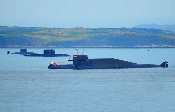 Picture parade, submarines, Severomorsk