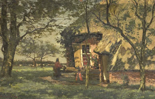 Picture oil, picture, Willem van shayk, Farm House