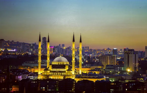 Night, Turkey, night, Turkey, Ankara, Ankara, Kocatepe Mosque, Kocatepe Mosque