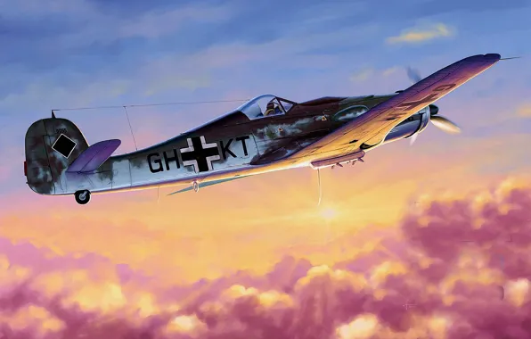 Picture war, art, ww2, german aircraft, fw 190, focke wulf, second world war, german fighter