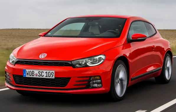 Volkswagen, red, the front, Scirocco, vw