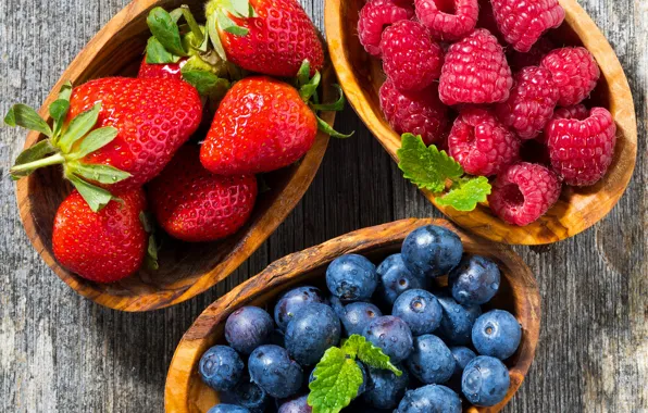 Berries, raspberry, strawberry, blueberries